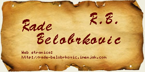 Rade Belobrković vizit kartica